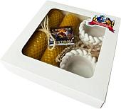 Подарочный набор Вендитио Ozarich Снежинка Рождественский с 2-мя свечами и подсвечниками (желтый)