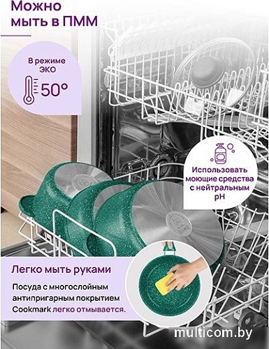 Сковорода Elan Gallery Гармония вкуса 121165 (18см, изумруд)