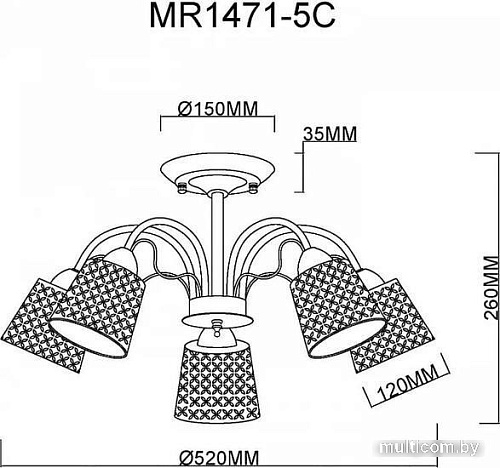 Люстра средней высоты Myfar Luiza MR1471-5C