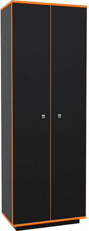 Шкаф распашной МДК Black 2-х створчатый BL-СК2О 490x800x1980 (черный/кромка оранжевая)