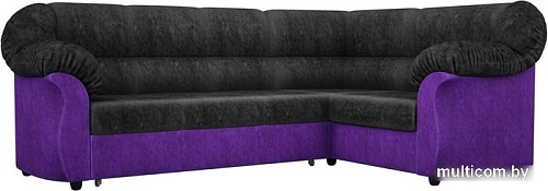 Угловой диван Mebelico Карнелла 60284 (черный/фиолетовый)