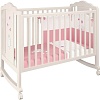 Детская кроватка Polini Kids Classic 621 Зайки (бежевый/розовый)