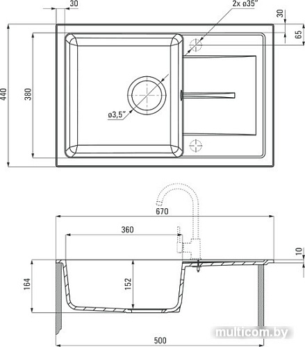 Кухонная мойка Deante Leda ZRD 5113 (бежевый)