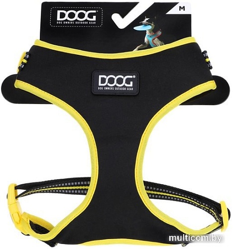 Шлея Doog Neoflex Bolt HARBOLT-M (черный с желтым кантом)
