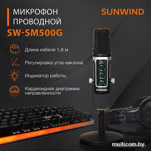 Проводной микрофон SunWind SW-SM500G