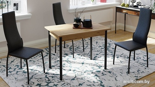 Стул Трия Кредо (черный муар/кожзам черный)