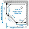 Душевой уголок Акватон Lax Fes 1AX024SSXX000 R 100х100