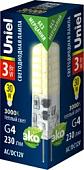 Светодиодная лампочка Uniel LED-JC-12/3W/3000K/G4/CL SIZ05TR UL-00010366