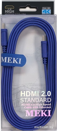 Кабель Meki GH-T-2BE HDMI - HDMI (2 м, синий)