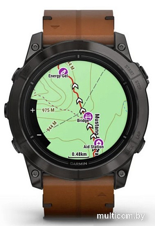 Умные часы Garmin Epix Pro Gen 2 Sapphire 51 мм (карбоново-серый титан/каштановый, с кожаным и силиконовым ремешками)