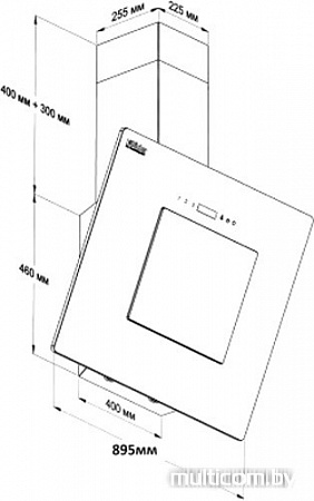 Кухонная вытяжка Backer AH90E-TGL200 White Glass