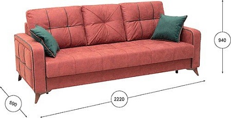 Диван Нижегородмебель Черри ТД 180 (дакар 01/силкшайн 72)