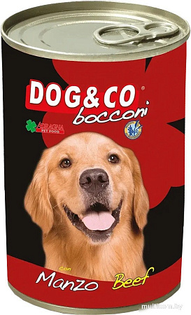 Консервированный корм для собак Adragna Dog&Co кусочки говядины в соусе 405 г