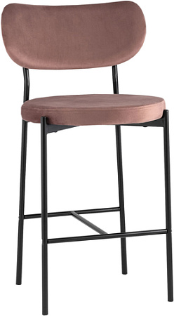 Стул Stool Group Барбара полубарный (велюр пыльно-розовый/черный)