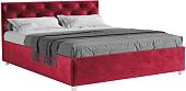 Кровать Мебель-АРС Классик 160 (бархат красный Star Velvet 3 Dark Red)