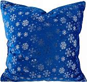Декоративная подушка Домашняя Мода Новогодний принт (35х35, синий)