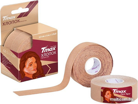 Тейп Tmax Beauty Tape 2.5 см х 5 м (2рул, бежевый)