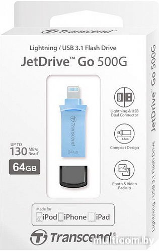 USB Flash Transcend JetDrive Go 500 64GB (золотистый) [TS64GJDG500G]