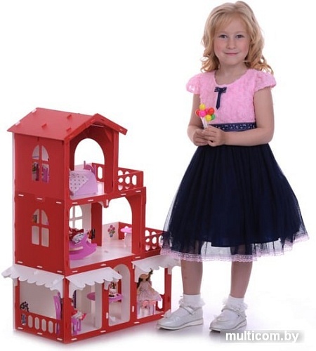 Krasatoys Дом Николь с мебелью 000288 (белый/красный)