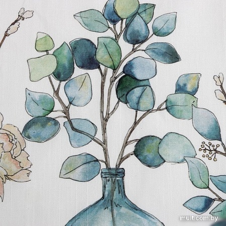 Полотенце Этель Flower mood 7588541 (белый/зеленый)