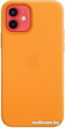 Чехол Apple MagSafe Leather Case для iPhone 12/12 Pro (золотой апельсин)