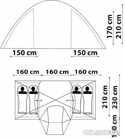 Палатка Canadian Camper Camper Sana 4 plus (зеленый)