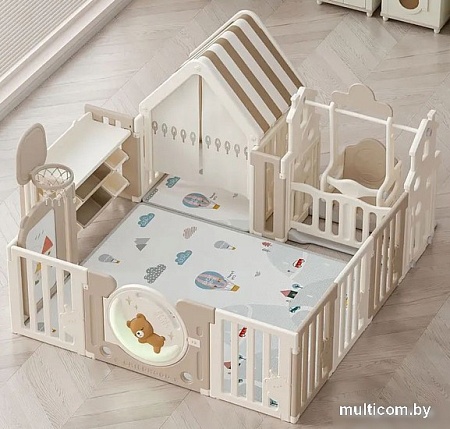 Игровой манеж UNIX kids DeLuxe House&Storage 150х180 Camel PPLXSWHS180WC