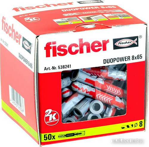 Дюбель универсальный Fischer DuoPower 8 x 65 538241 (50 шт)