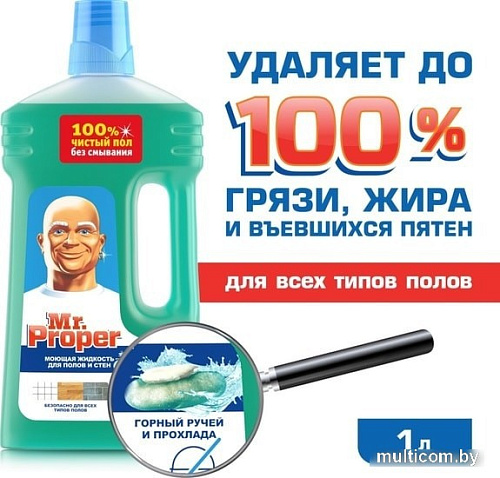 Средство для напольных покрытий Mr. Proper Горный ручей и прохлада 1 л