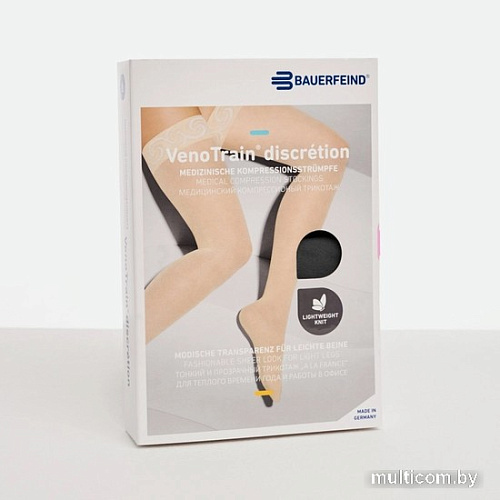 Чулки компрессионные Bauerfeind Micro 2205-AG длинные кружево широкое (M, черный)