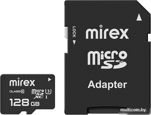 Карта памяти Mirex microSDXC 13613-AD3UH128 128GB (с адаптером)