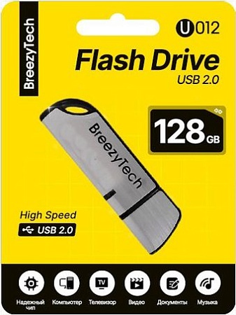 USB Flash BreezyTech U012 128GB (серебристый/черный)
