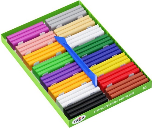 Пластилин восковой Гамма Пчелка 280030Н (16 цв)