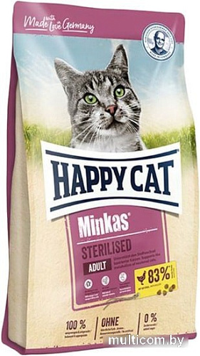 Корм для кошек Happy Cat Minkas Sterilised с птицей 10 кг