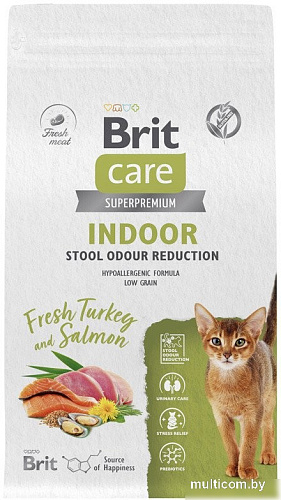 Сухой корм для кошек Brit care Cat Indoor Stool Odour Reduction с индейкой 1.5 кг