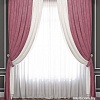 Комплект штор и гардин Pasionaria Латур 480x230 (3 шт, белый/розовый)