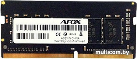 Оперативная память AFOX 8GB DDR4 SODIMM PC4-21300 AFSD48FH2P