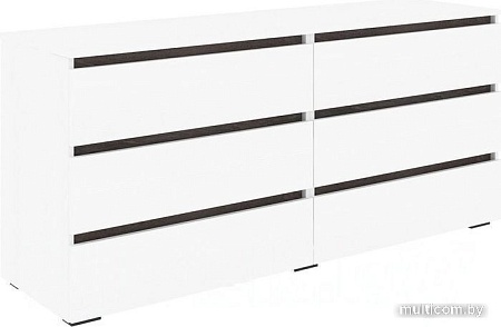 Комод Кортекс-мебель Бари 160 6ш (белый/белый/береза)