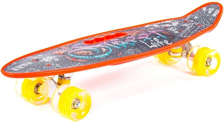 Скейтборд Полесье 89588 59 см (красный/желтый)