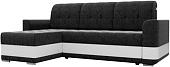 Угловой диван Mebelico Честер 61120 (левый, вельвет черный/экокожа белый)