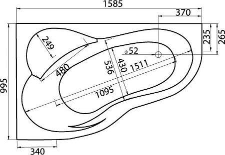 Ванна Santek Ибица XL 160x100 L (1WH112036)
