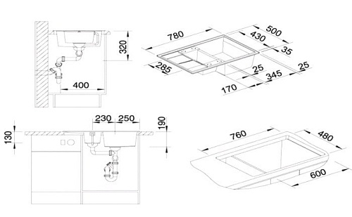 Кухонная мойка Granula 7802 (брют)