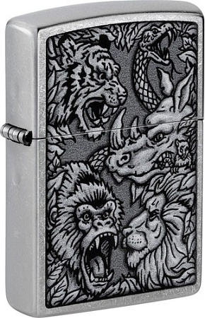 Зажигалка Zippo Jungle Design Street Chrome 48567