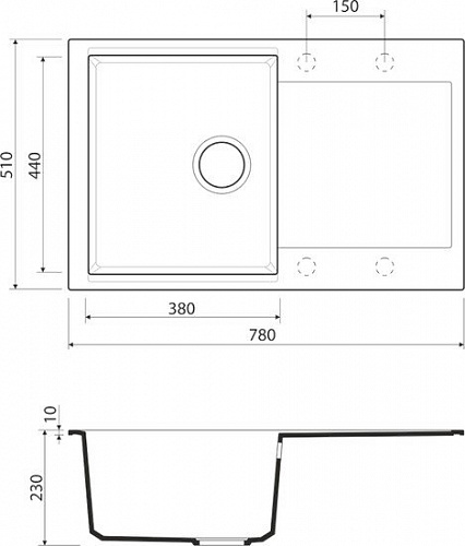 Кухонная мойка Omoikiri Daisen 78-DC 4993326