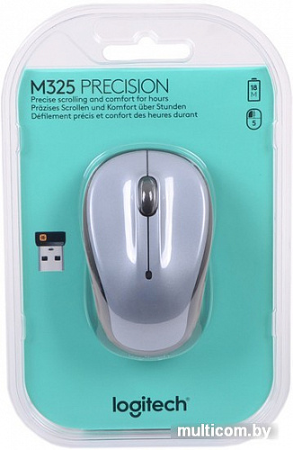 Мышь Logitech M325 Wireless Mouse (светло-серый ) [910-002334]