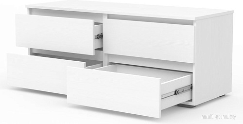 Тумба Кортекс-мебель Бари 120 4ш (белый/белый/белый)