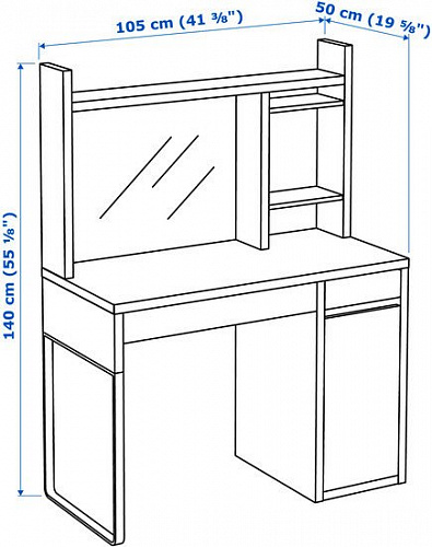 Письменный стол Ikea Микке (черно-коричневый) [499.267.49]