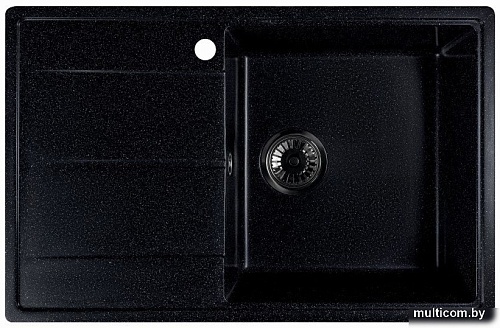 Кухонная мойка Marblan Magnum R (черный, с сифоном)