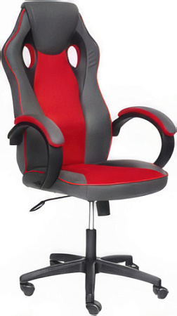 Кресло TetChair Racer Gt (кожзам/ткань, металлик/красный)