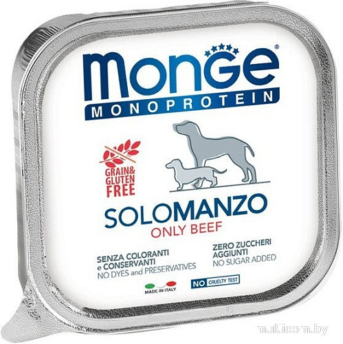 Сухой корм для собак Monge Monoprotein паштет из говядины, ламистер (150 г)